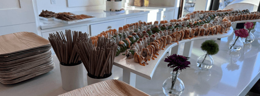 Wide landscape view of the Sushi River experience