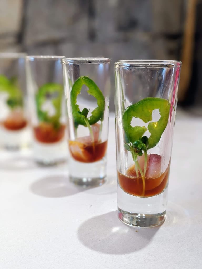 Hamachi sushi plated with care