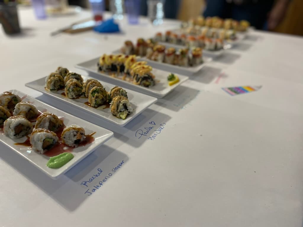 Colorful assortment of specialty rolls